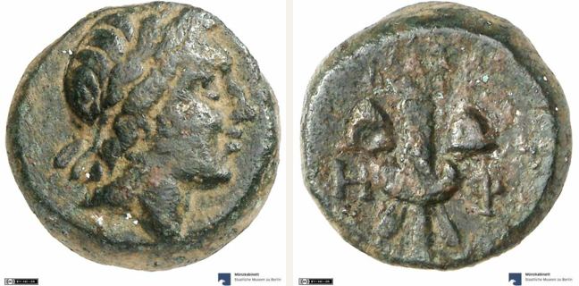 Hephaistia, bronze coin — Torch (CN type 19911)
