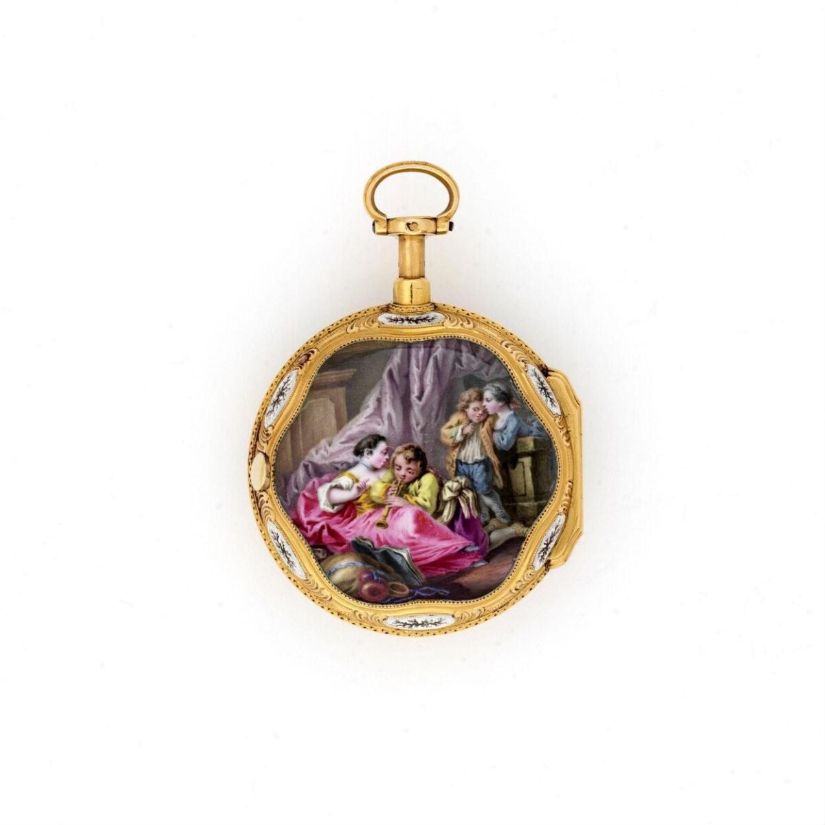 Enamelled gold, quarter repeating watch, Paris, 1760-62, Romilly