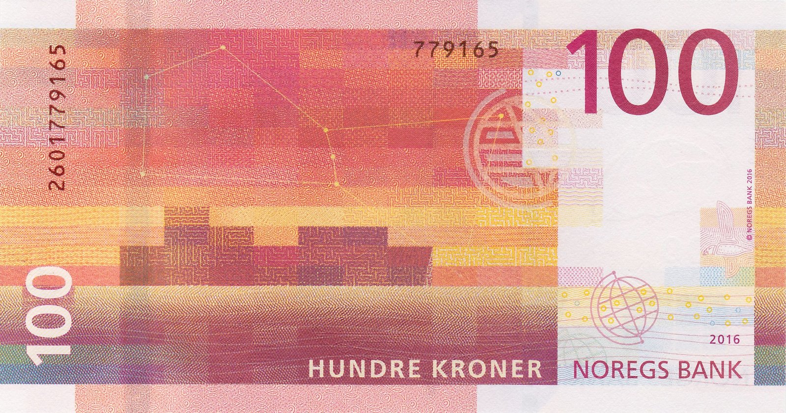 Reverse of 100 Kroner (2016–2024), Pick 54