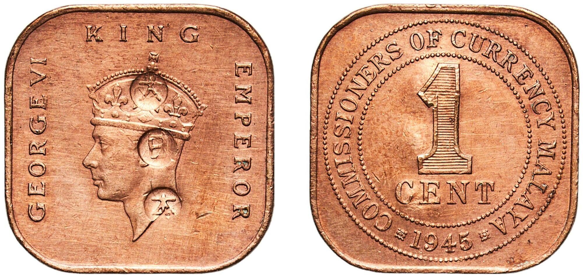 British Malaya cent coinage