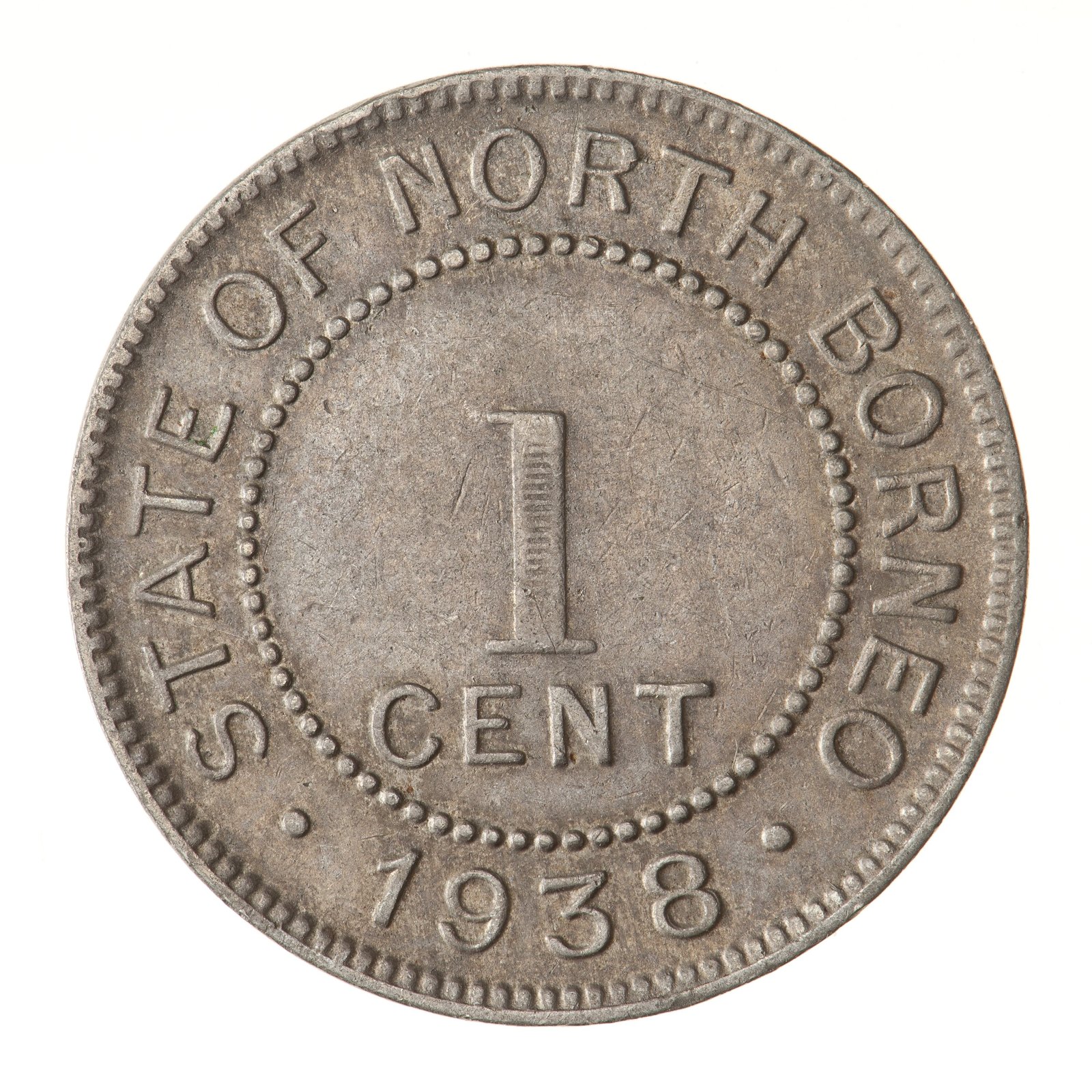 Coin, 1 Cent, North Borneo, 1938 — museum object NU 8918