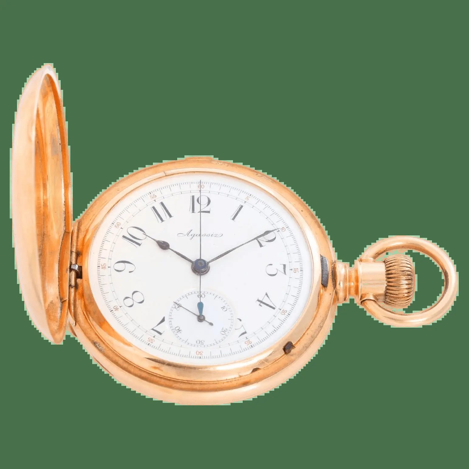 Agassiz Chronograph 14K Yellow Gold Pocket Watch - 20th Century