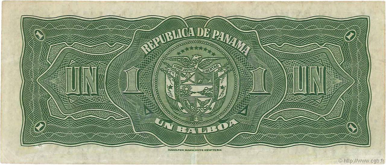 1 Balboa, Central Bank of Issue of the Republic of Panama, Panama, 1941 (Pick 22)