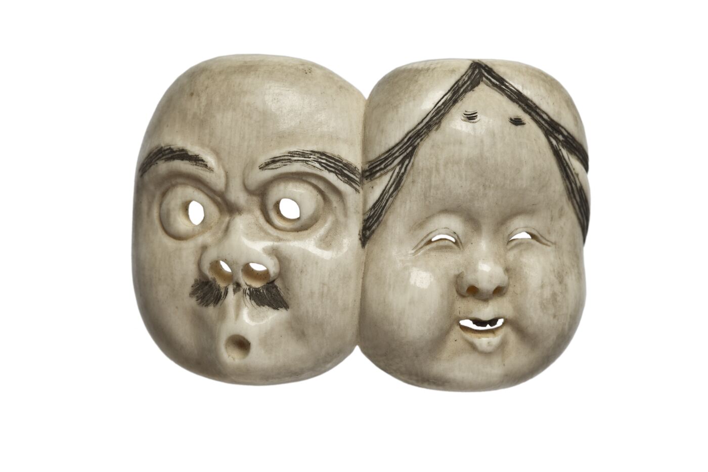 Netsuke – Okame and Beshimi masks, 2022