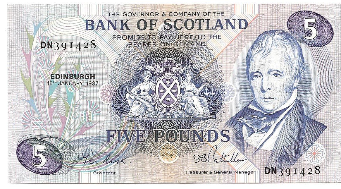 Obverse of 5 Pounds (1970–1988), Pick 112