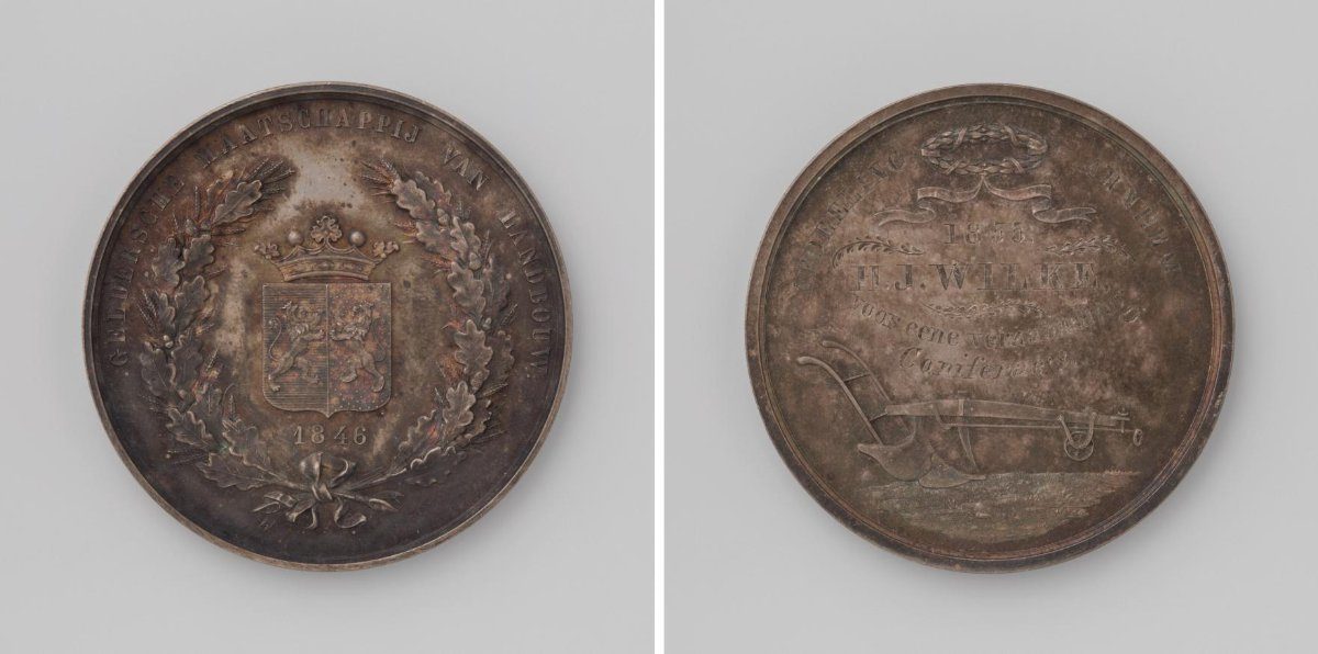Arnhem Branch of the Gelderland Agricultural Society, medal awarded to H.J. Wilke, on account of his collection of conifers