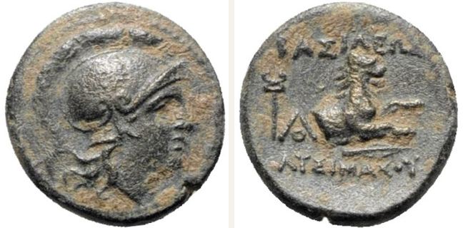 Uncertain mint, Lysimachos, bronze coin — Forepart of a lion (CN type 12947)