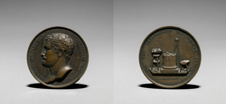Medal Depicting Gian Lorenzo Bernini (1598-1680) from the Illustrious Men of the Kingdom of the Two Sicilies, 1830–34 (Cleveland Museum of Art 1918.582)