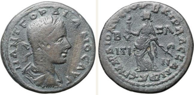 Byzantion, Gordian III., 6 unit — Demeter advancing left (CN type 14468)