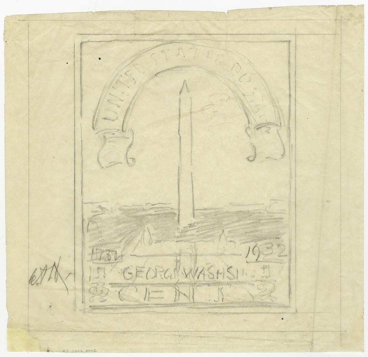 ½c Washington Bicentennial artist's preliminary sketch