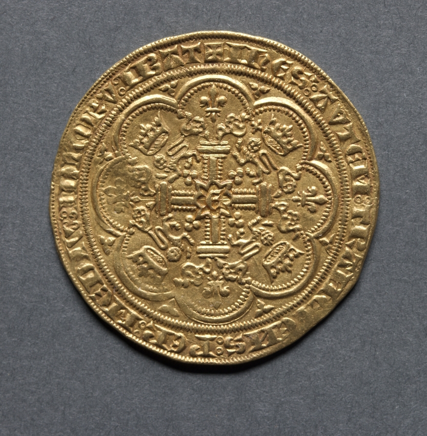 Noble: Ornamental Cross with Lis Terminals (reverse), 1351 (Cleveland Museum of Art 1969.160.b)