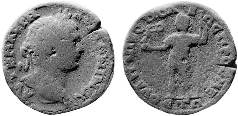 Nikopolis ad Mestum, Caracalla, 5 unit — Emperor in military attire standing left (CN type 11847)