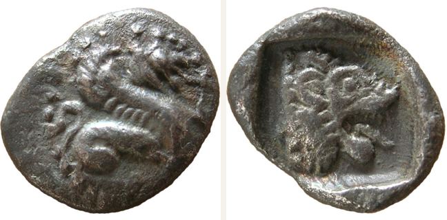Assos, hemidrachm — Head of lion (CN type 12242)