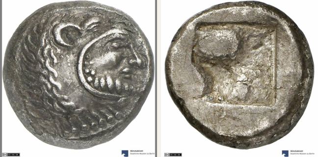 Dikaia, stater — Quadripartite incuse square (CN type 3867)