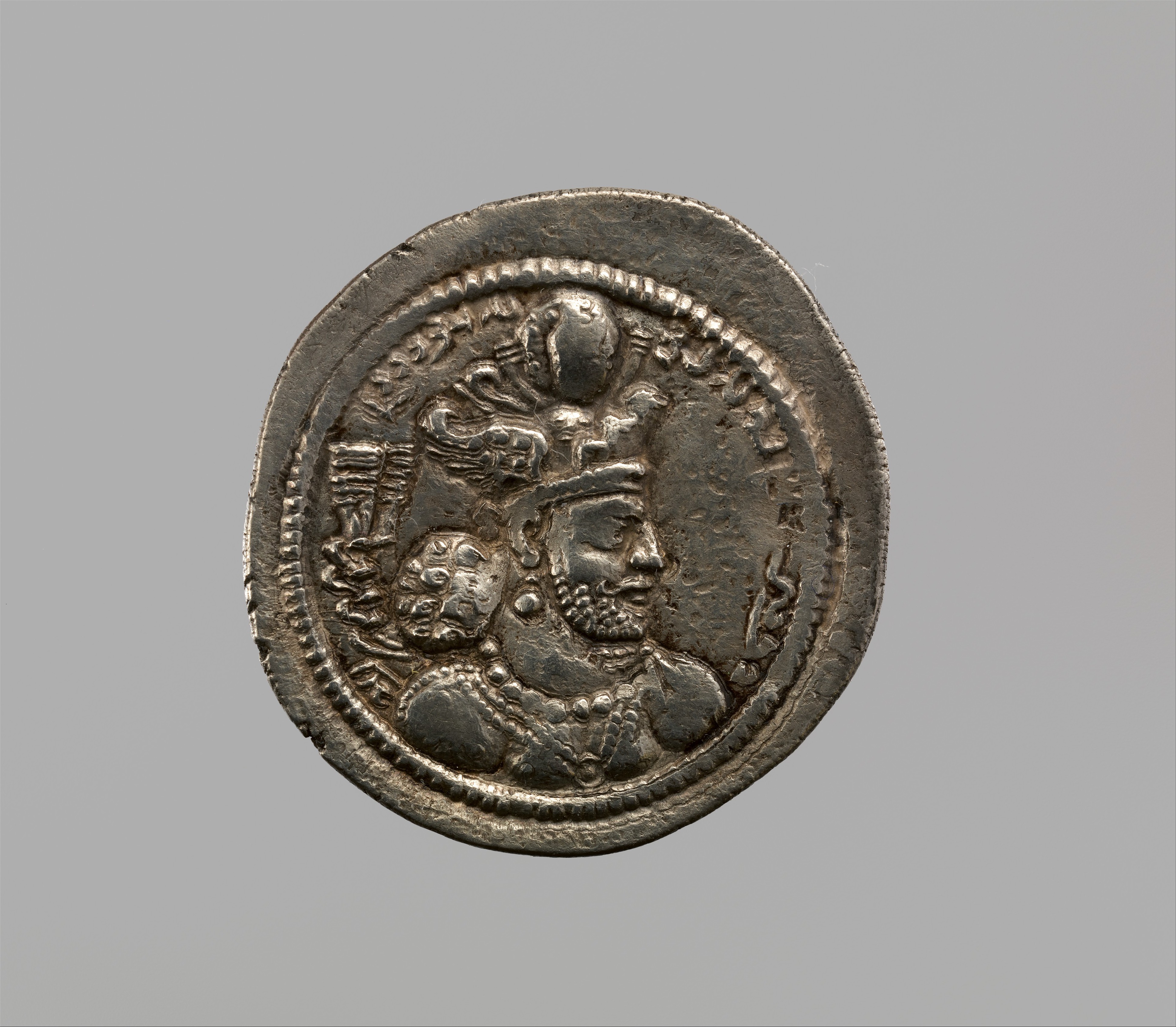 Drachm of Bahram IV — 99.35.2965; museum specimen photograph