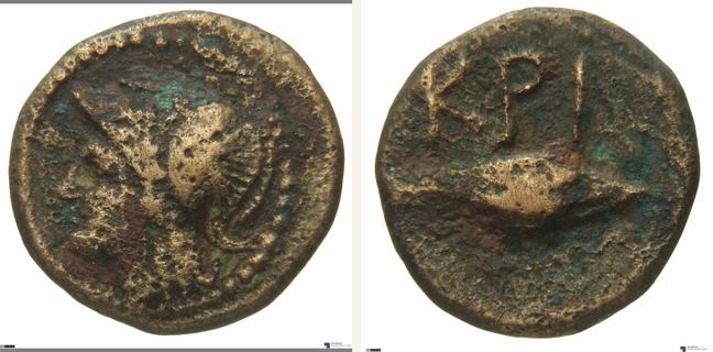 Krithote, medium denomination (bronze) — Grain (CN type 491)