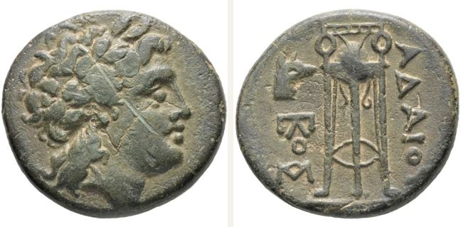 Uncertain mint, Adaios, bronze coin — Tripod with fixture (CN type 19438)