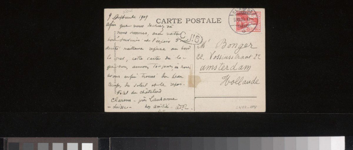 Prentbriefkaart aan Andries Bonger