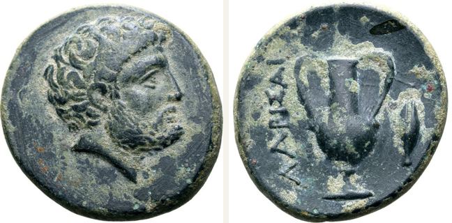 Larissa, bronze coin — Amphora (CN type 21485)
