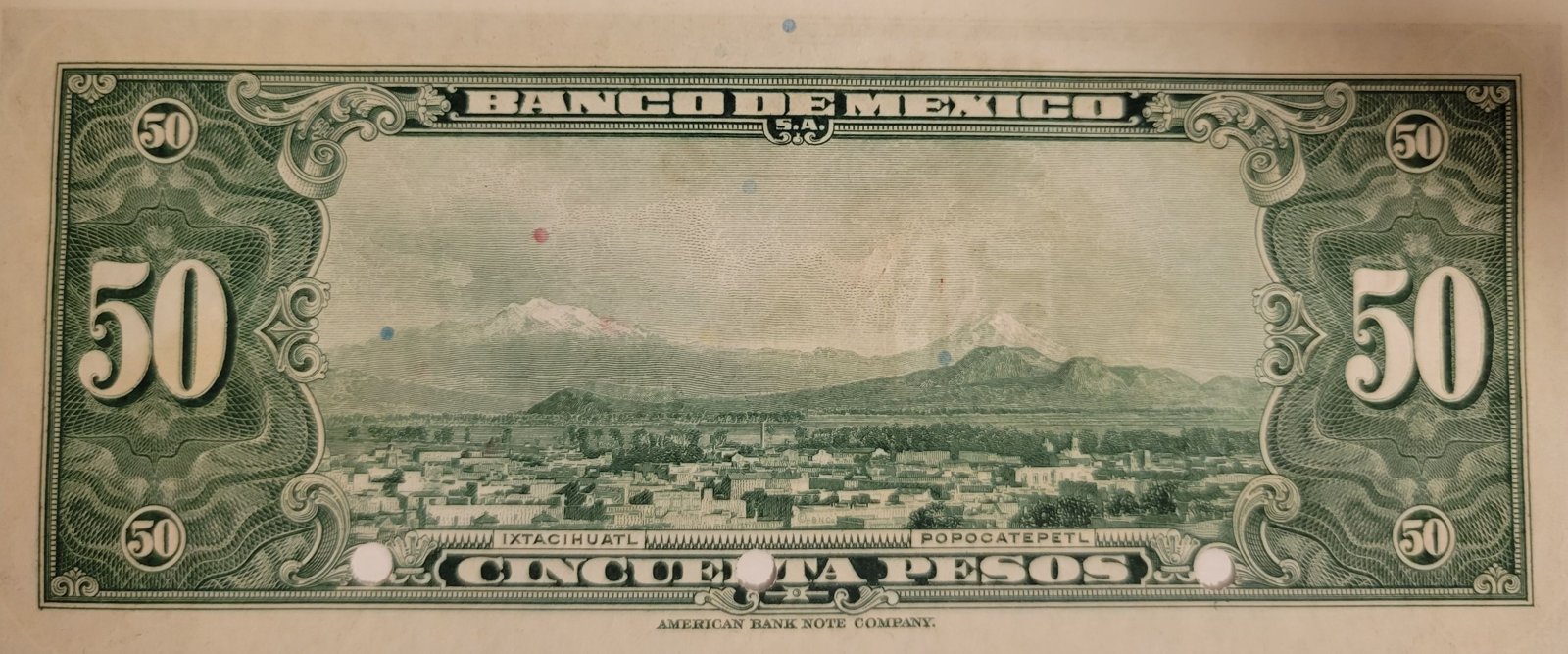 Reverse of 50 Pesos (1937–1940 (1936–1940)), Pick 37