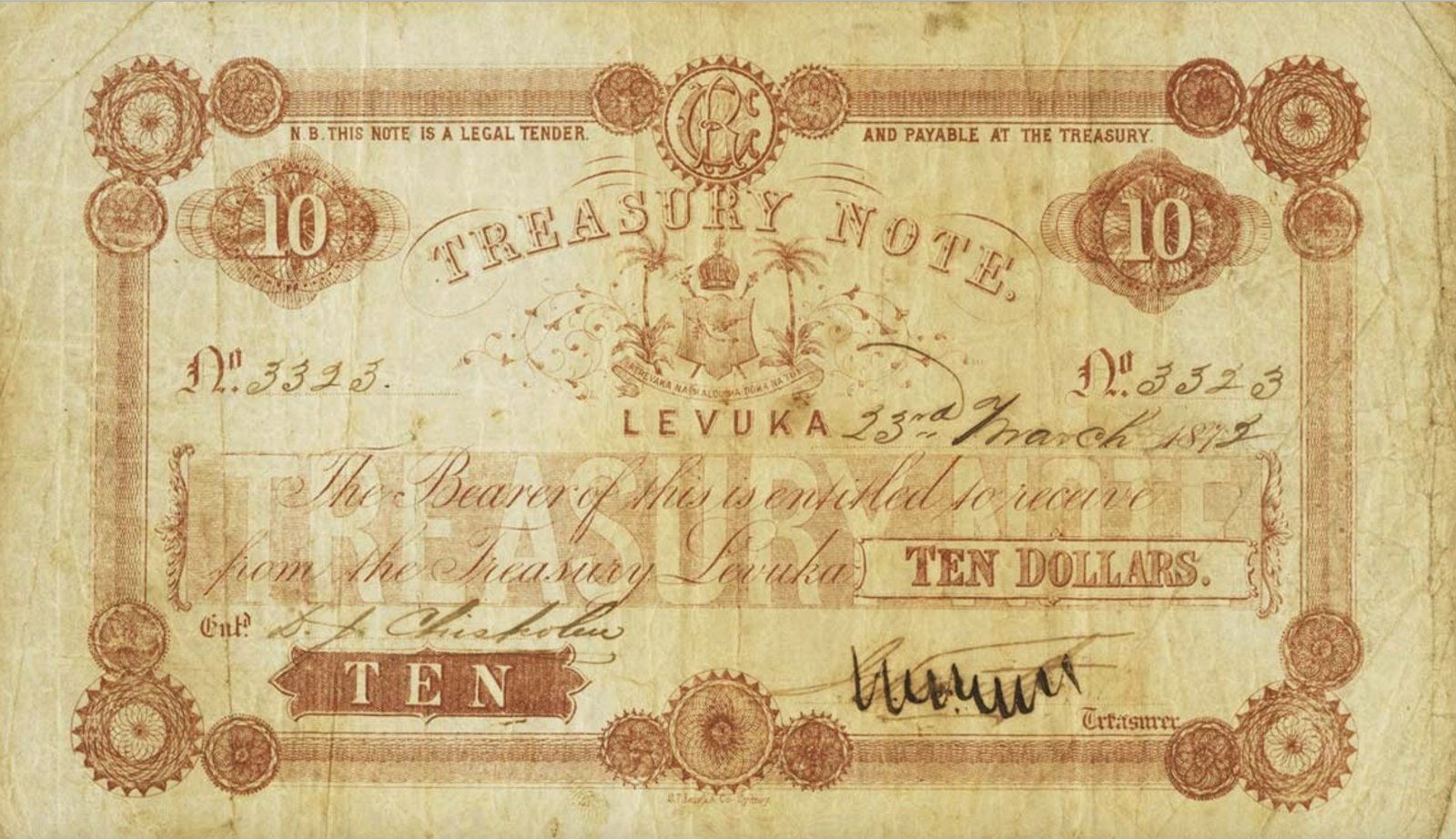 Obverse of 10 Dollars (1872–1873), Pick 16