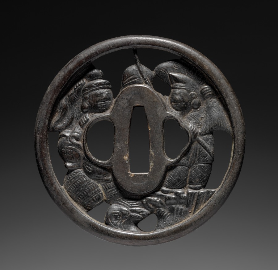Sword Guard (Tsuba) with Daikokuten and Ebisu, c. 1615–1868 (Cleveland Museum of Art 1919.283)
