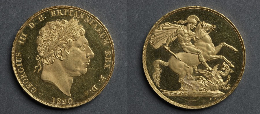 Two Pound Piece: George III (obverse); St. George and the Dragon (reverse)