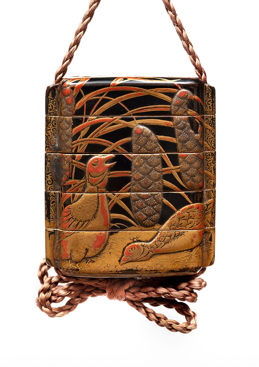 Inro depicting quails