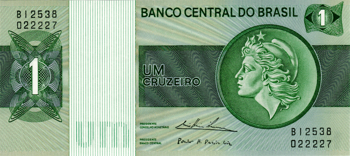 Brazil cruzeiro and cruzado banknotes