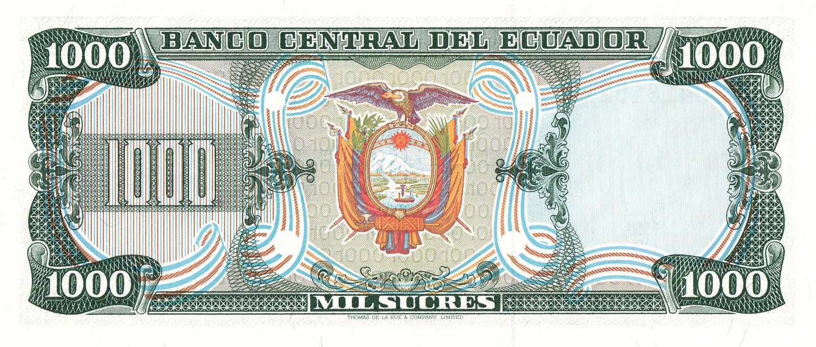 Reverse of 1000 Sucres (1976–1982), Pick 120