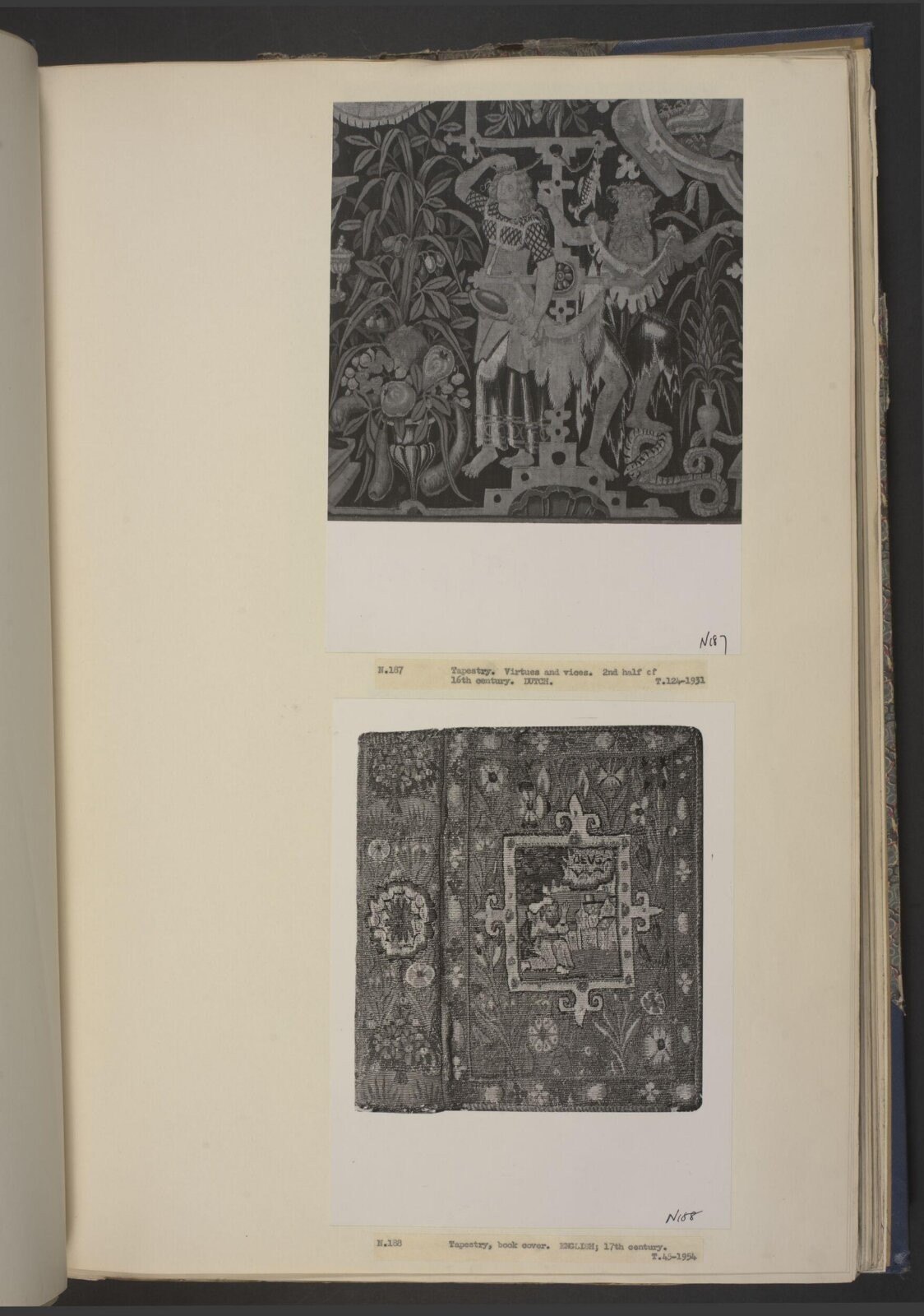 Book cover, tapestry woven silk and silver, Warwickshire, 1615 — museum object T.45-1954
