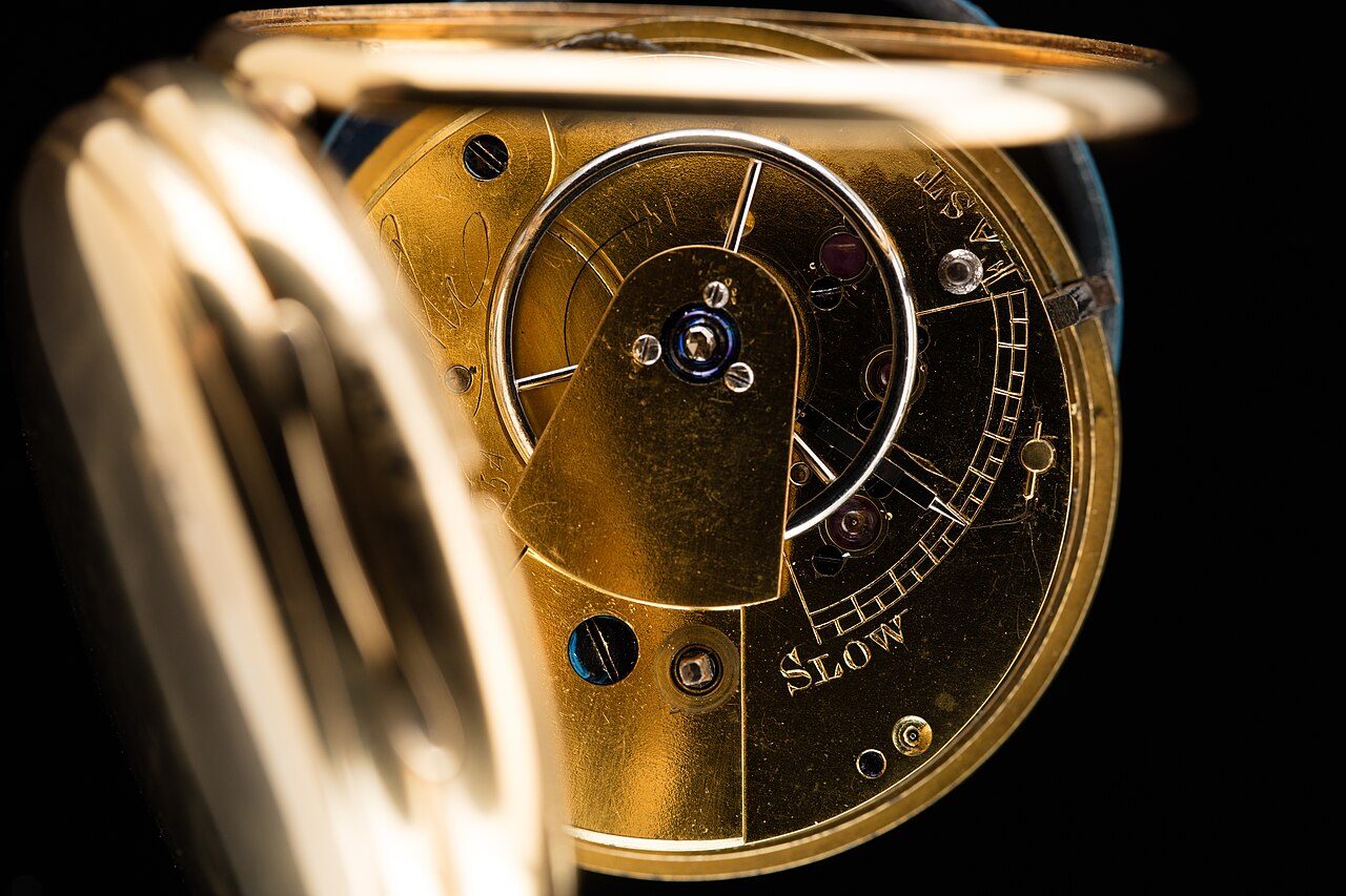 Open-face 18 ct. gold fusee lever pocket watch
