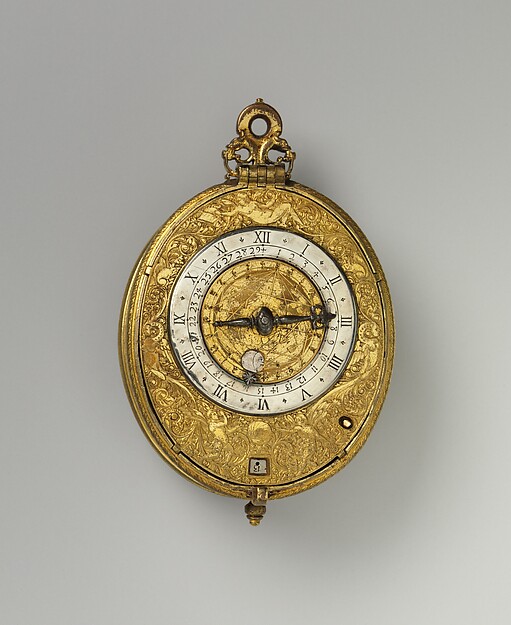 Additional museum view 2 of Clock-watch with alarm and calendar (accession 17.190.1607).