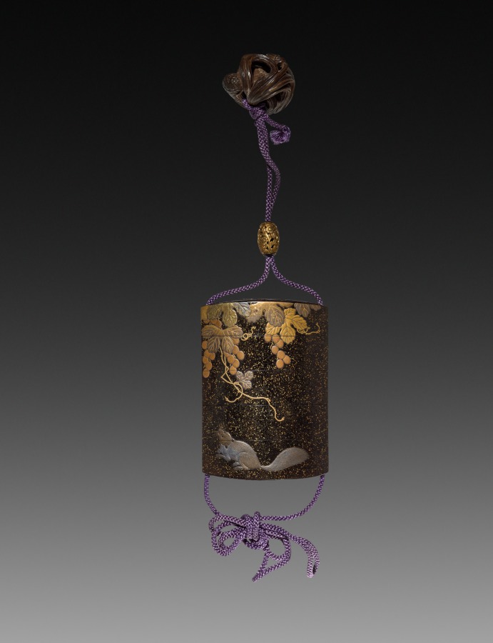 Additional museum view 2 of Inro (Case) with Squirrels in Grapevines (accession 1916.860).