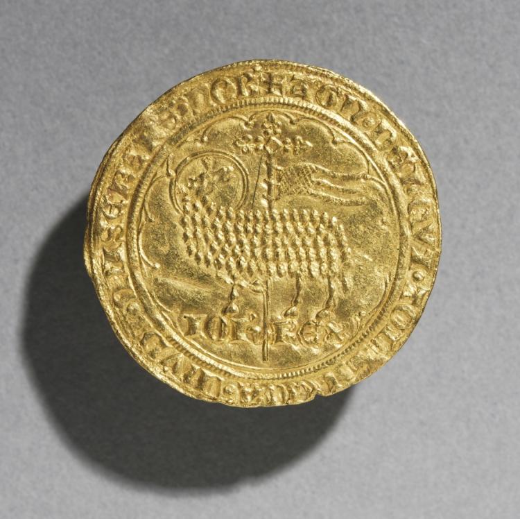Mouton d'Or of King Jean le Bon of France, 1350-1364 (obverse), 1350–1364 (Cleveland Museum of Art 1964.372.a)