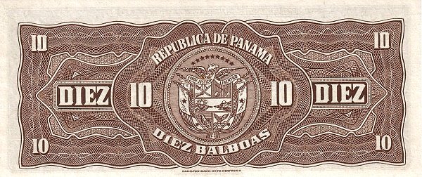 Reverse of 10 Balboas (1941), Pick 24