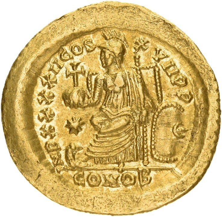 RIC X Theodosius II (East) 323