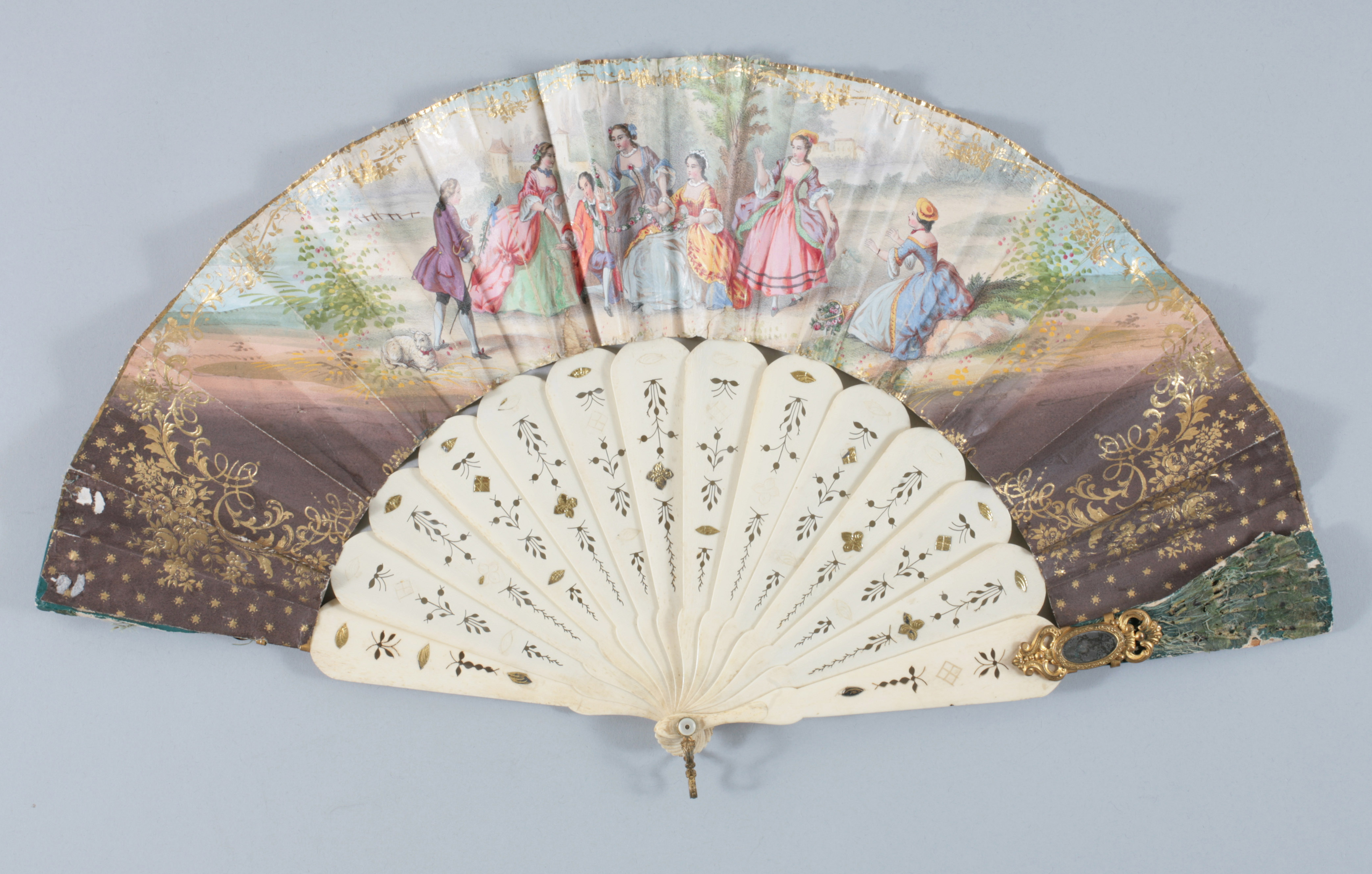 Bouquet-holder fan, 1860