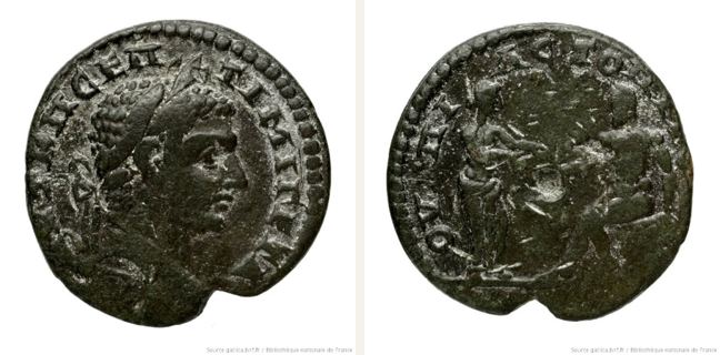 Topeiros, Geta, 4 unit — Thronia and Herakles (CN type 21165)