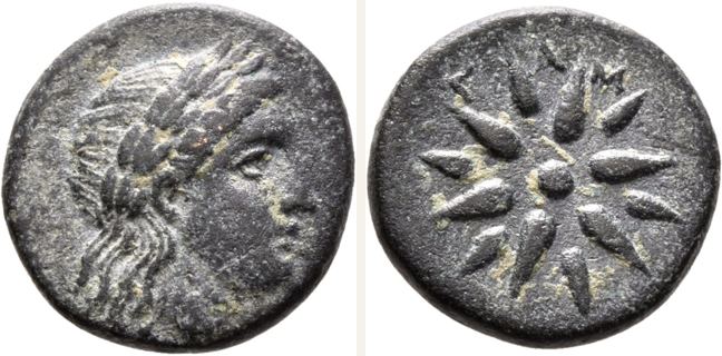 Gambrion, bronze coin — Star with twelve rays (CN type 12606)