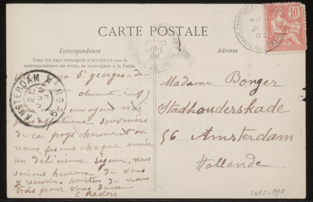 Picture postcard to Anne Marie Louise van der Linden