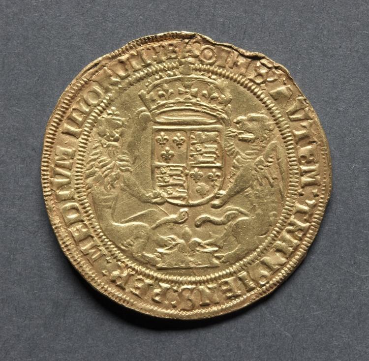 Half Sovereign: Henry VIII (obverse);Crowned Arms (reverse), 1544–1547 (Cleveland Museum of Art 1969.174.b)