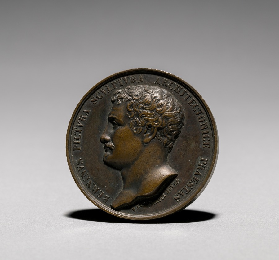Medal Depicting Gian Lorenzo Bernini (1598-1680) from the Illustrious Men of the Kingdom of the Two Sicilies (obverse), 1830–34 (Cleveland Museum of Art 1918.582.a)