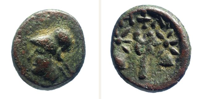 Hephaistia, bronze coin — Caduceus (CN type 12889)