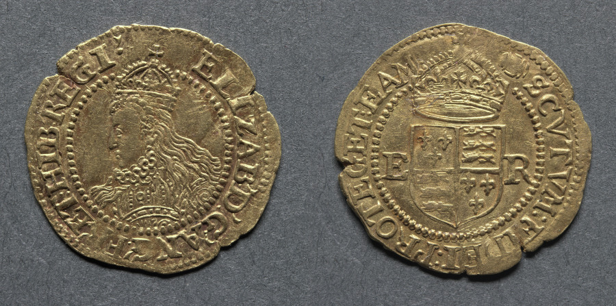 Halfcrown: Elizabeth I (obverse); Crowned Shield of Arms (reverse), 1592–95 (Cleveland Museum of Art 1969.184)
