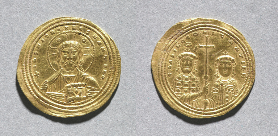 Nomisma with Basil II Bulgarotonos and His Brother Constantine VIII, 977–1025 (Cleveland Museum of Art 1968.62)
