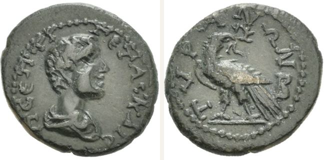 Tyras, Septimius Severus, bronze coin — Eagle standing left (CN type 23900)