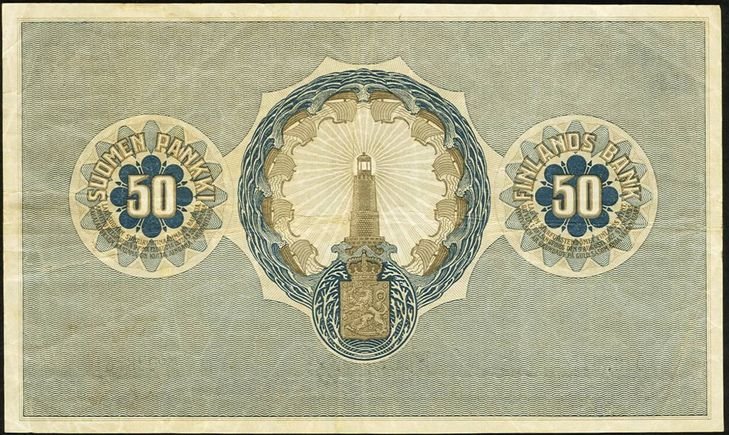 Reverse of 50 Markkaa (1918), Pick 39