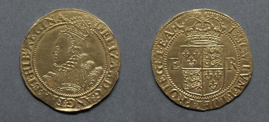 Half Pound: Elizabeth I (obverse); Crowned Shield of Arms (reverse), 1601 (Cleveland Museum of Art 1969.186)