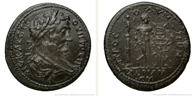 Hadrianoi, Septimius Severus, bronze coin — Nude Apollo standing right (CN type 19810)